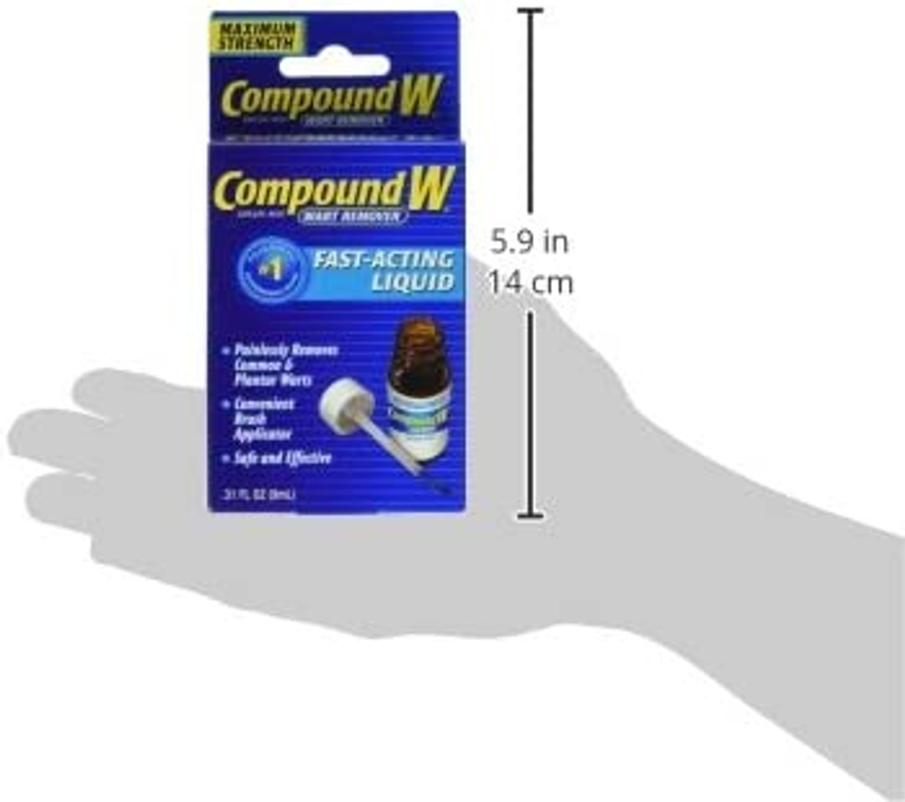 Compound W Maximum Strength Fast Acting Liquid Wart Remover, 0.31 fl oz 