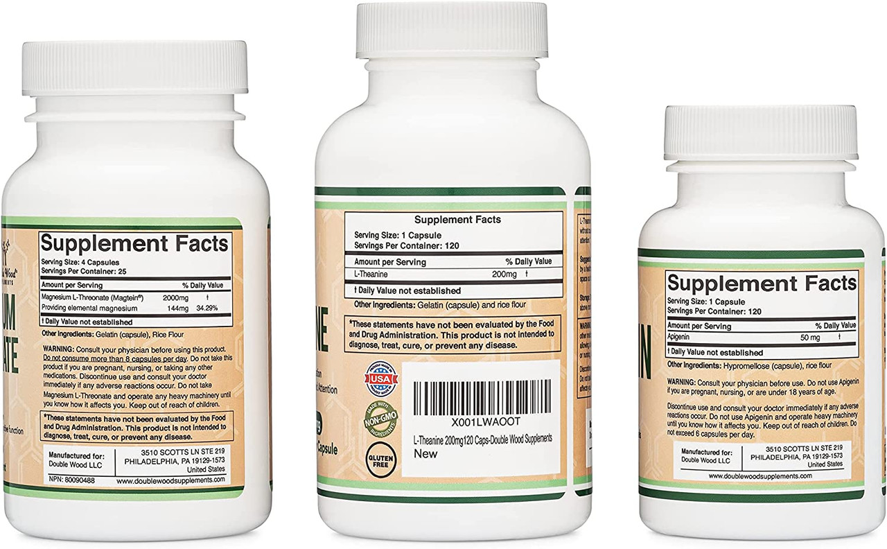 Magnesium Threonate Magtein Apigenin and LTheanine Ultimate Sleep Bundle