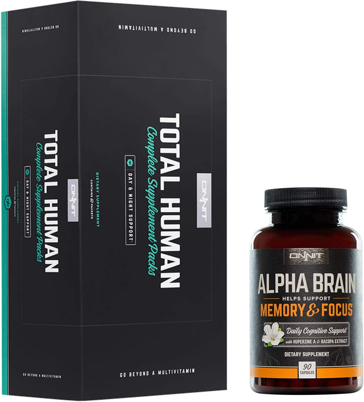  ONNIT Alpha Brain 90ct + New Mood 60ct Nootropic Stack