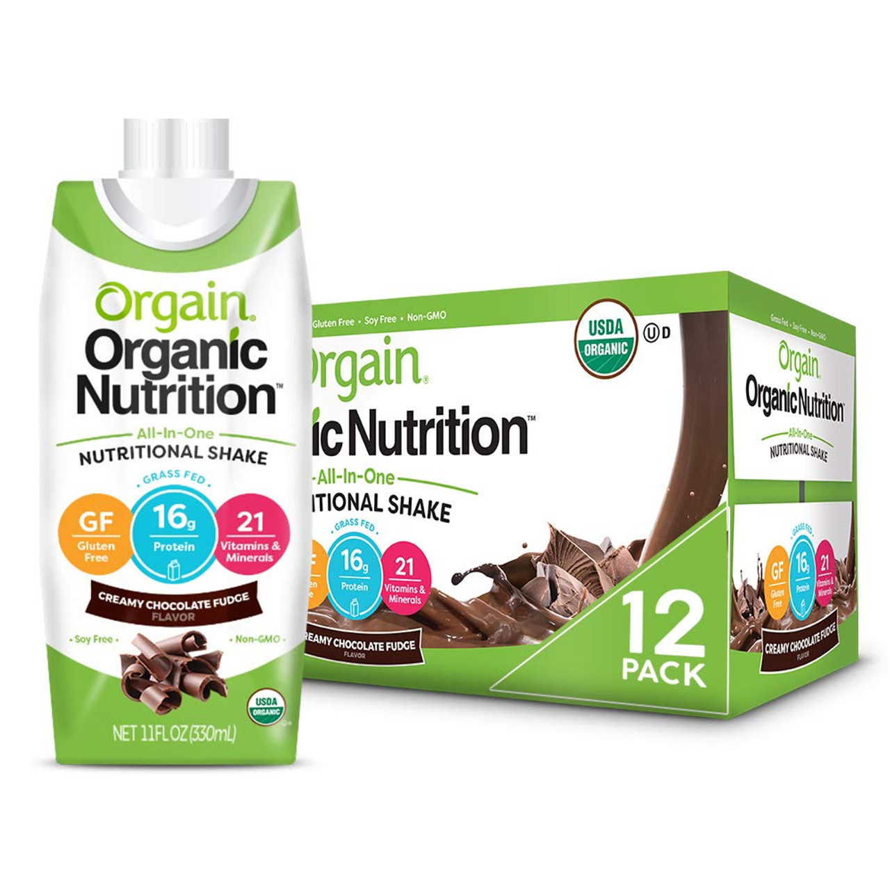 Orgain Organic Kids Nutritional Protein Shake, Chocolate - Kids Snacks with  8g Dairy Protein, 22 Vitamins & Minerals, Fruits & Vegetables, Gluten