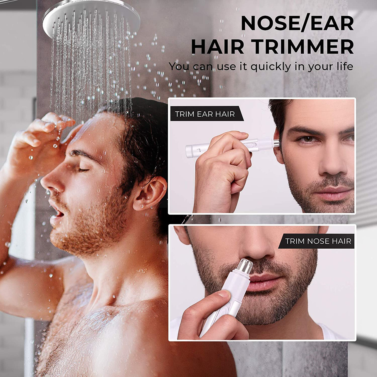 Nose Hair Trimmer Electric USB Rechargeable Nose  Ear Trimmer Painl   BABACLICK