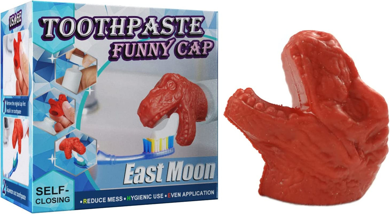 Dinosaur TRex Toothpaste Cap and Toothpaste Squeezer Dispenser Funny