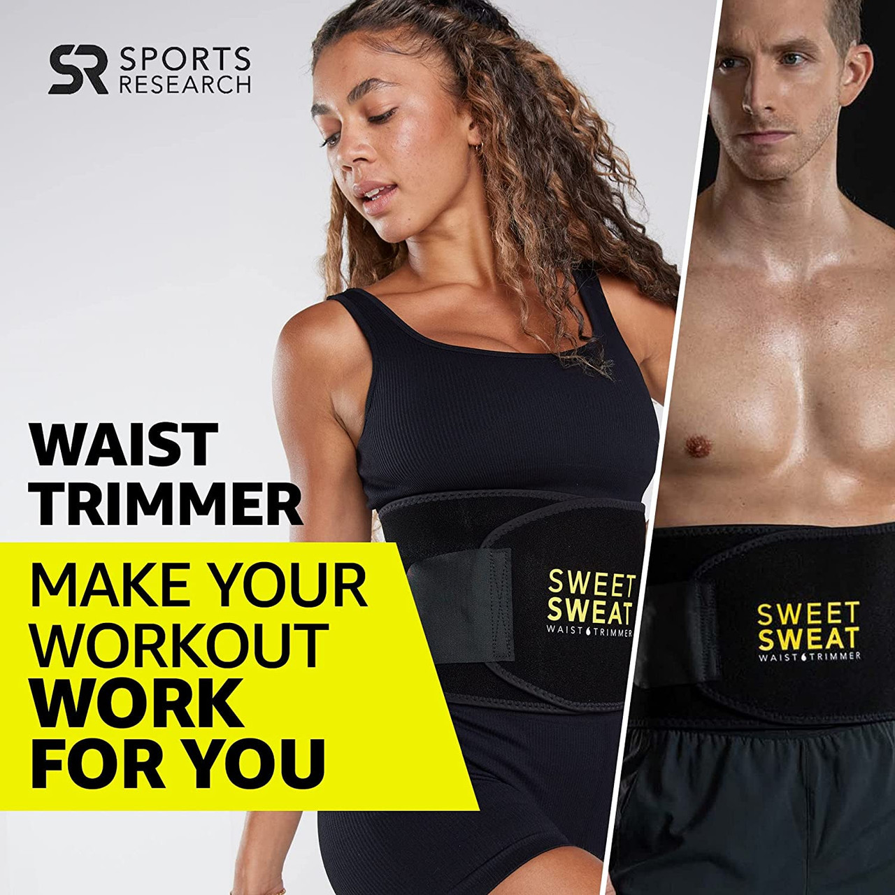 Sweet Sweat Waist Trimmer by Sports Research Sweat Band Increases
