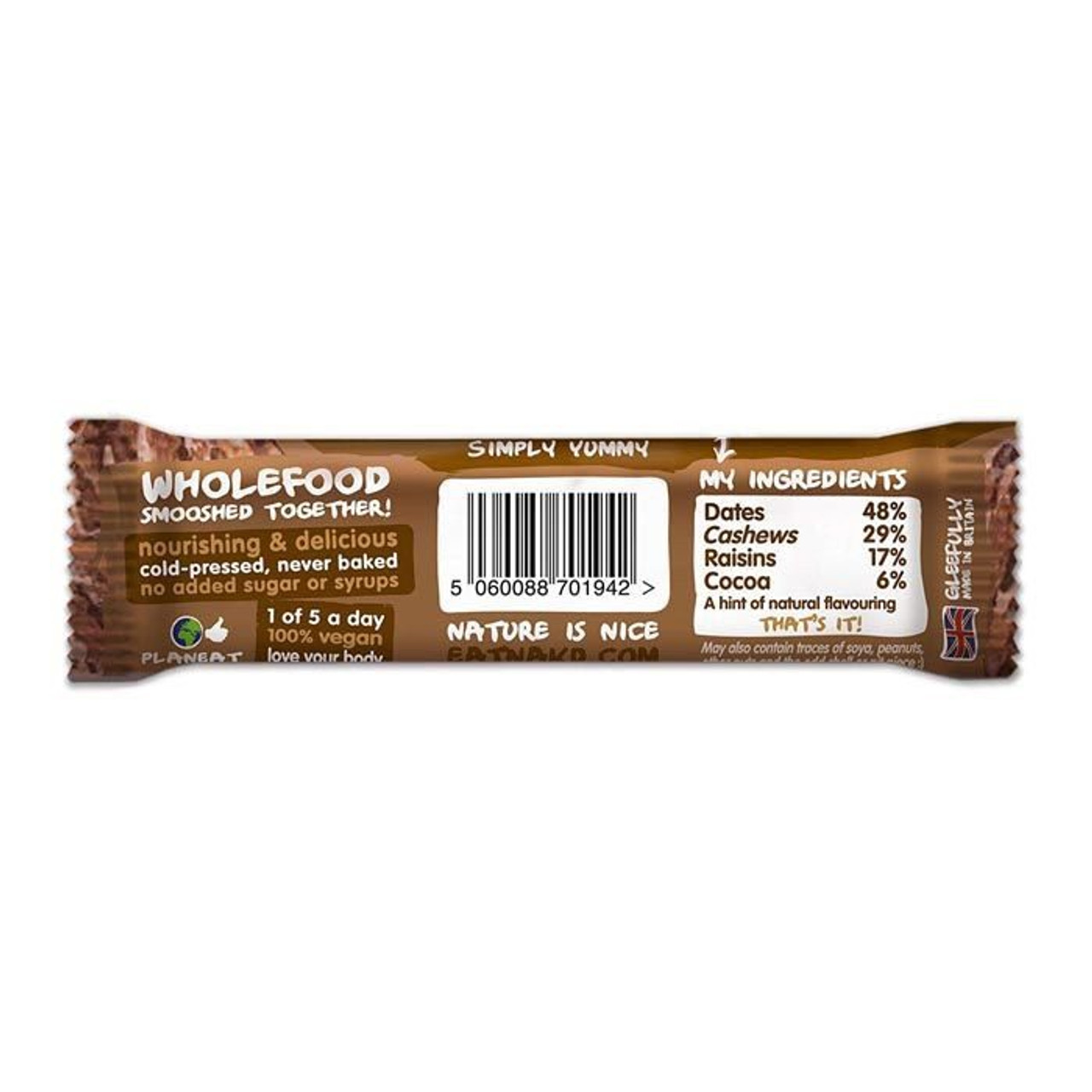 Nakd Cocoa Delight Bar (18x 35gr) - Grossiste