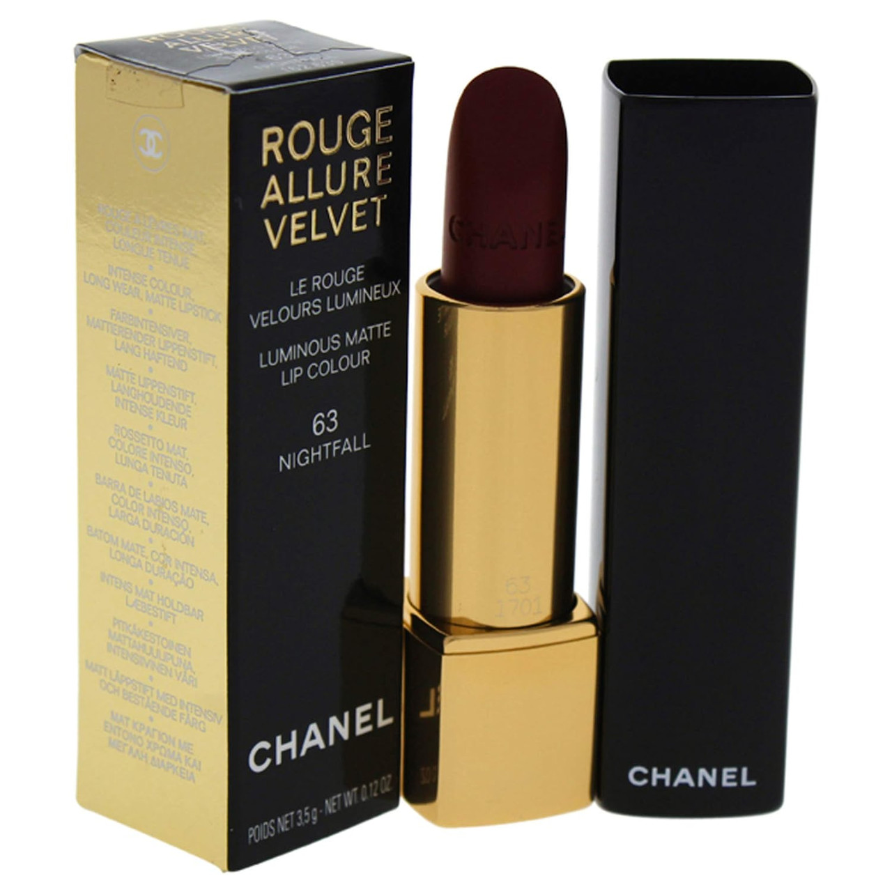 Chanel Rouge Allure Velvet Luminous Matte Lip Colour 63 Nightfall