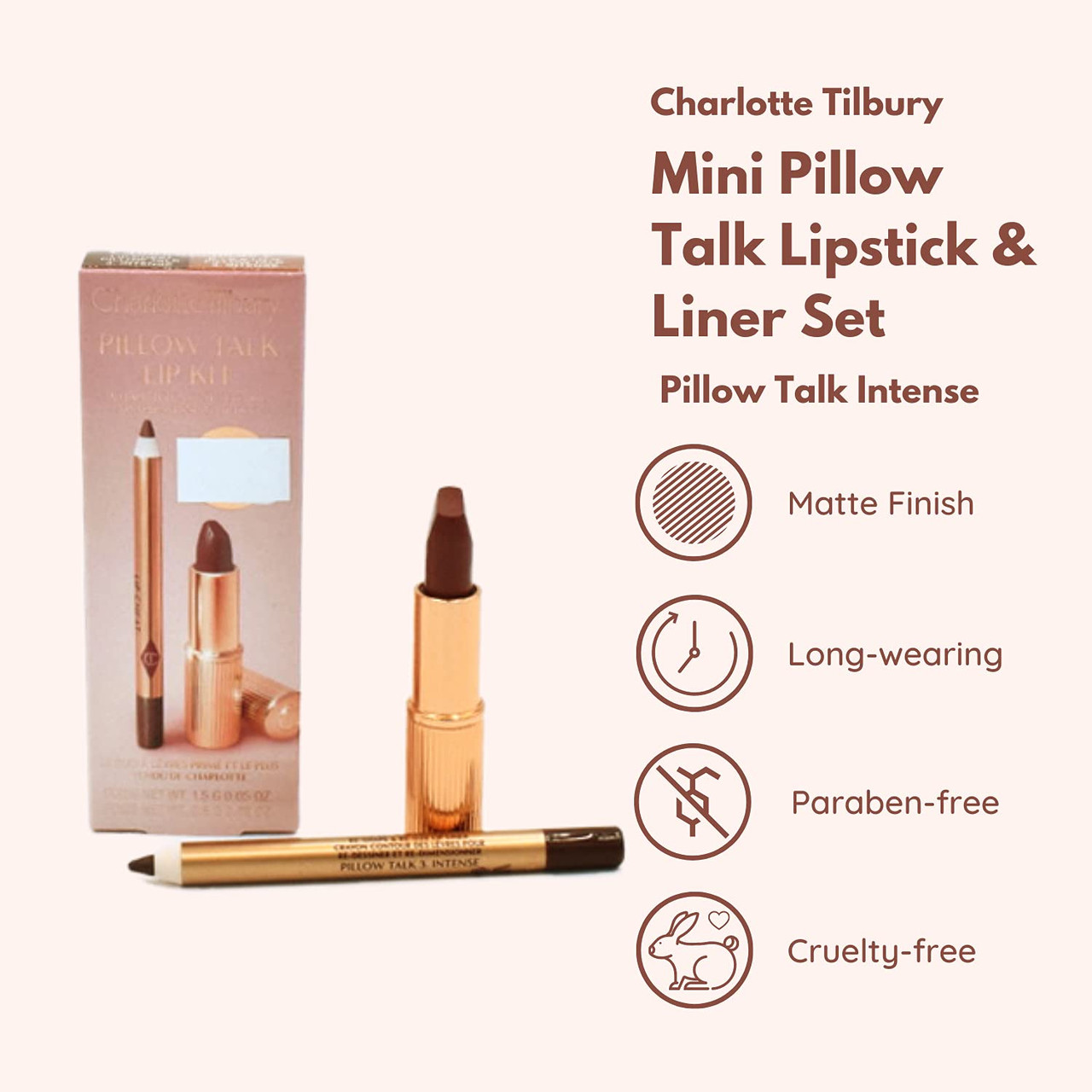 Charlotte Tilbury Mini Pillow Talk Duo Lip Kit Pillow Talk Intense