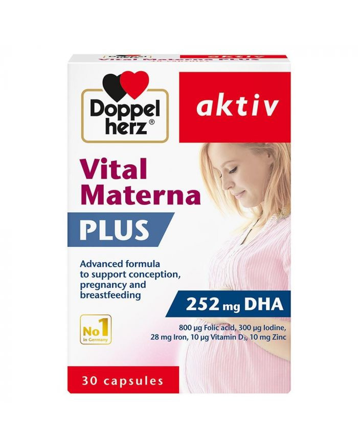 Complément Alimentaire DOPPELHERZ Mama Plus Avec DHA + Acide Folique - 120 Capsules, Neuf
