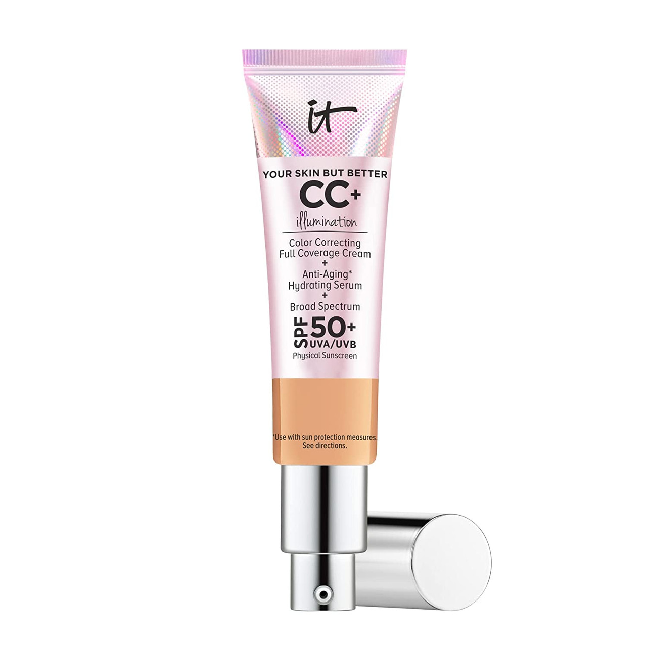 IT Cosmetics Your Skin But Better CC Cream Illumination Neutral Tan N Color Correcting Cream FullCoverage Foundation Hydrating Serum SPF 50 Sunscreen