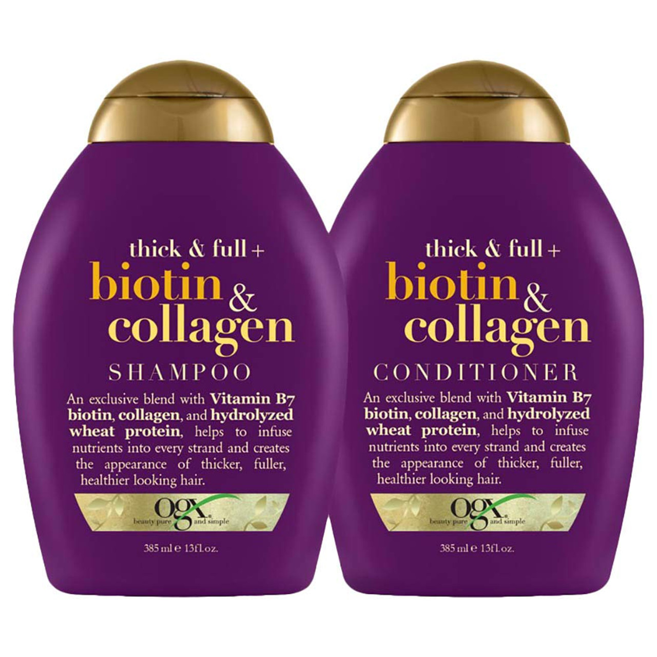 begå tørst Endeløs OGX Thick & Full + Biotin & Collagen Shampoo & Conditioner Set, 13 Ounce  (packaging may vary), Purple - Kiwla