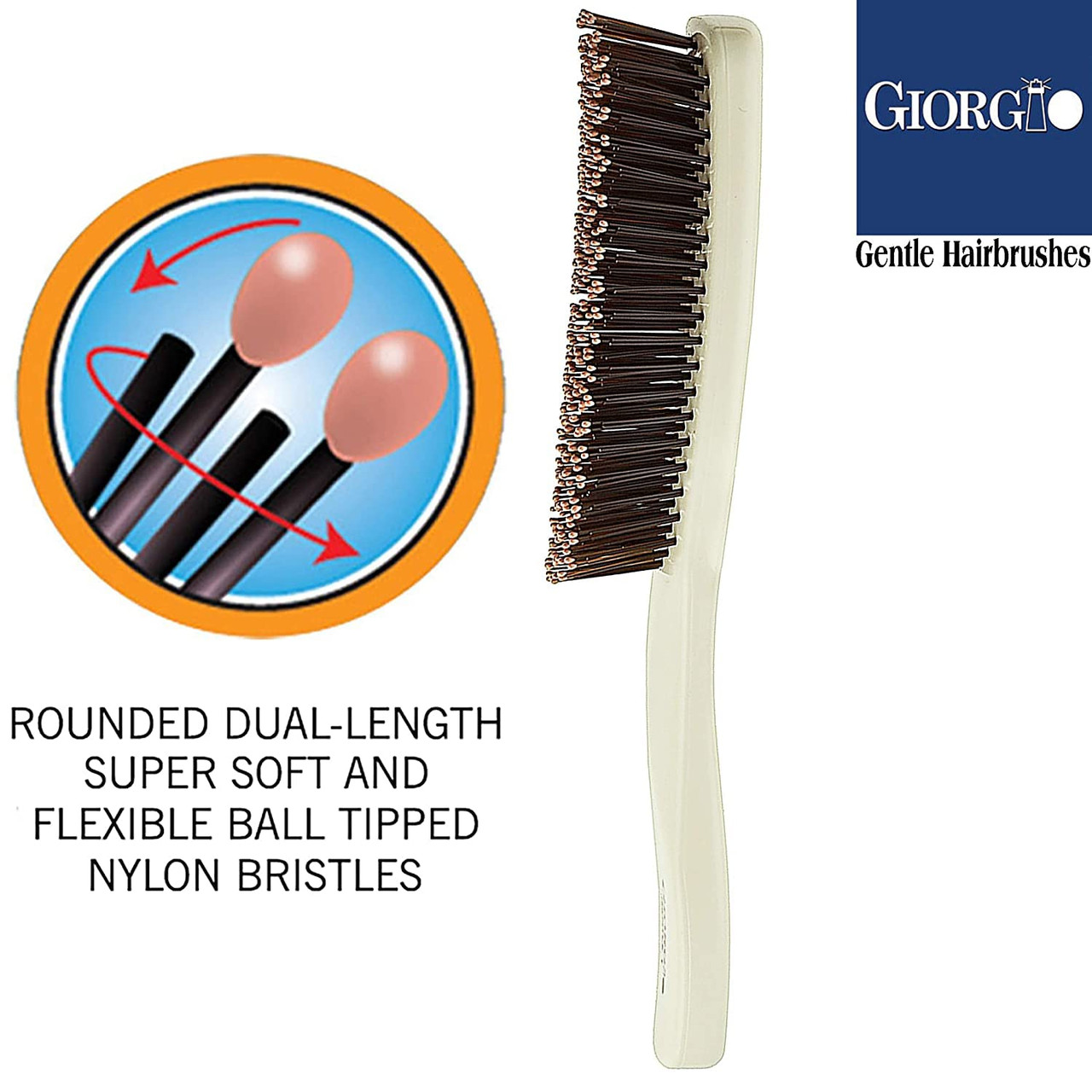 Ozivia HB5 Round Hair Brush For Men  Women Round Hair Brush With Pin  Black