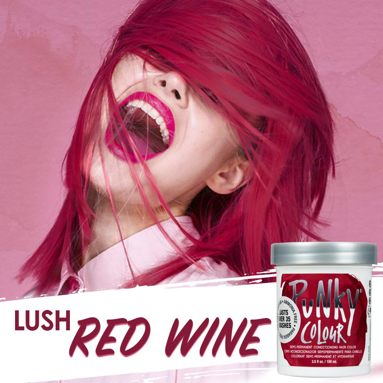 Punky Red Wine Semi Permanent Conditioning Hair Color NonDamaging Hair Dye  Vegan PPD and Paraben Free