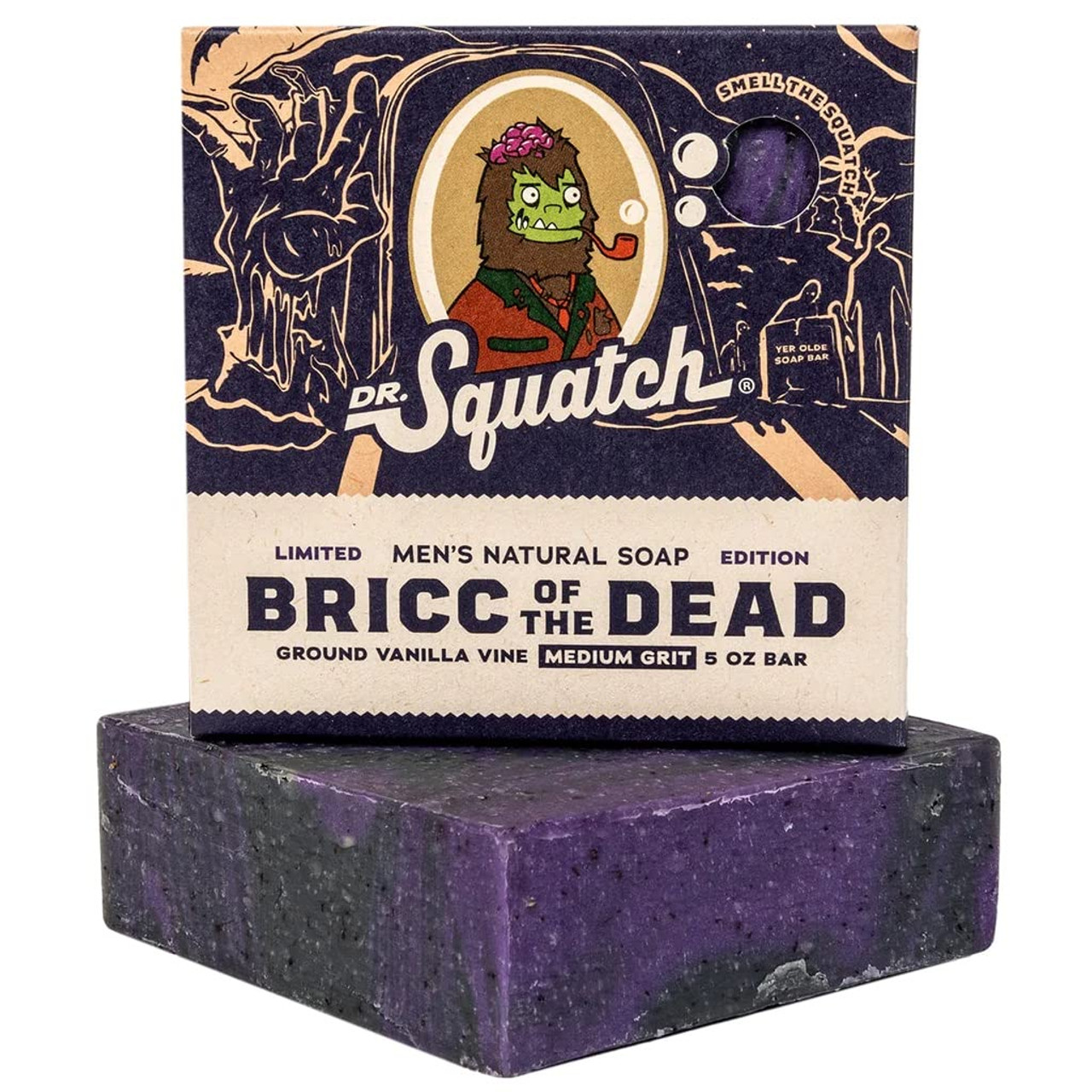 Dr. Squatch Men's Natural Bar Soap for All Skin Types, Spidey Suds, 5 oz