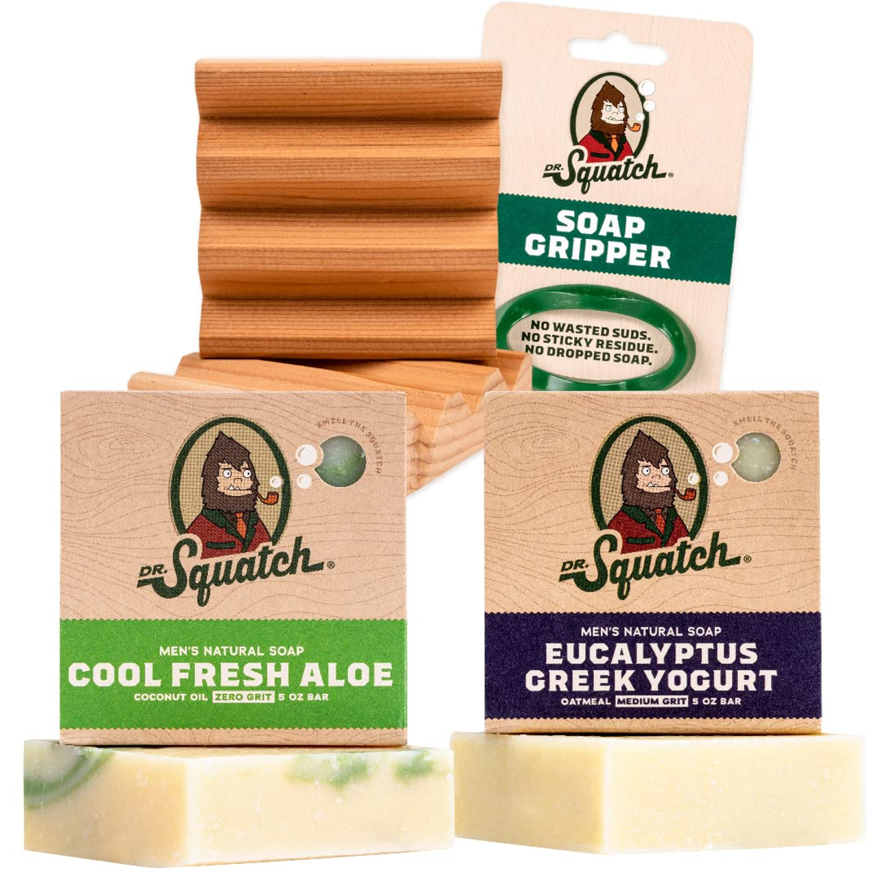 Dr. Squatch Basic Squatch Fresh Pack - Eucalyptus Greek Yogurt and Cool  Fresh Aloe - Handmade Bar Soap