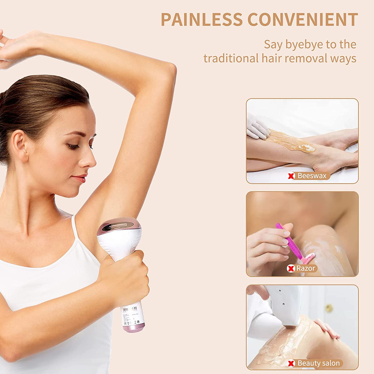 Mlay at-Home IPL Hair Removal for Women and Men Permanent Hair Removal  500,000 Flashes Painless