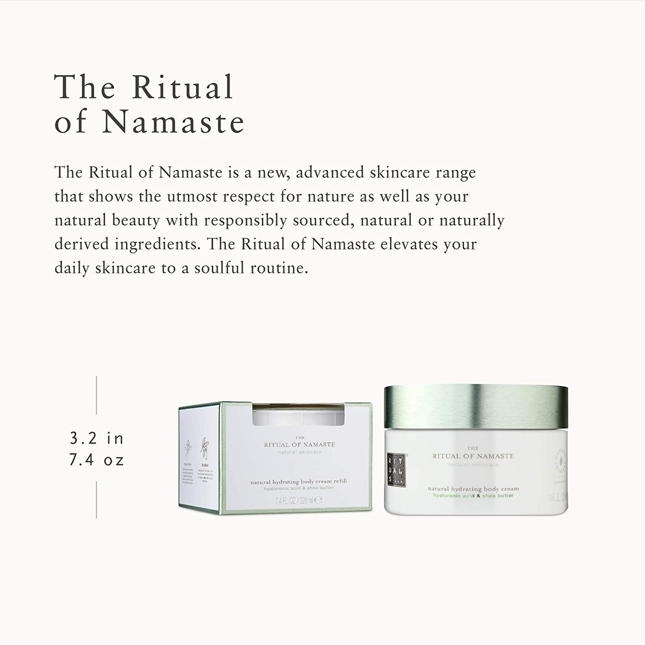 RITUALS Namaste Natural Hydrating Body Cream & Refill Set with Hyaluronic  Acid, Shea Butter, Sesame Seed