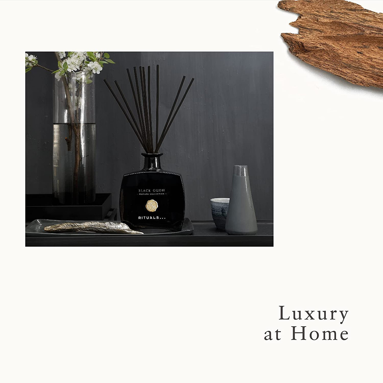 RITUALS Black Oudh Luxury Oil Reed Diffuser Set - Fragrance Sticks with  Black Oudh & Patchouli - 15.2 Fl Oz