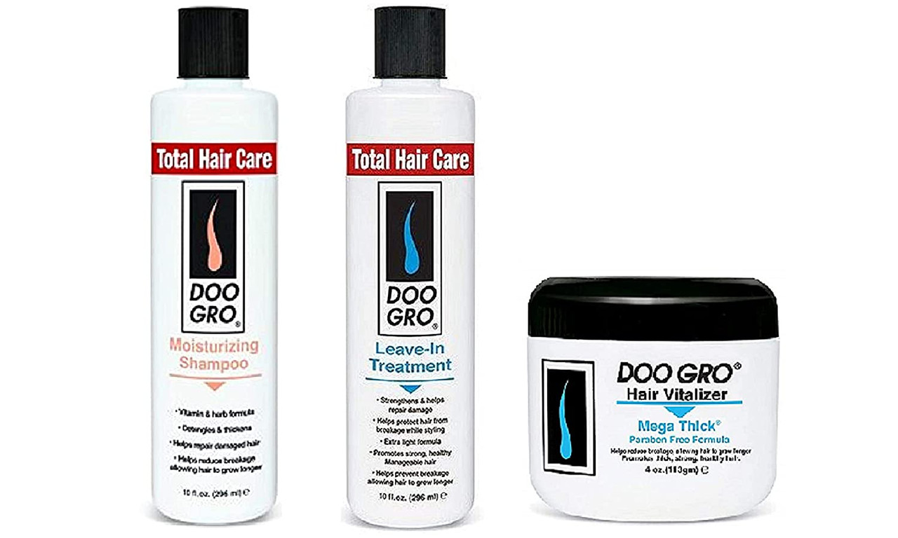 DOO GRO Hair Grow Kit, Moisturizing Shampoo 8 oz, Leave-in Grow Treatment  8oz, Hair Vitalizer
