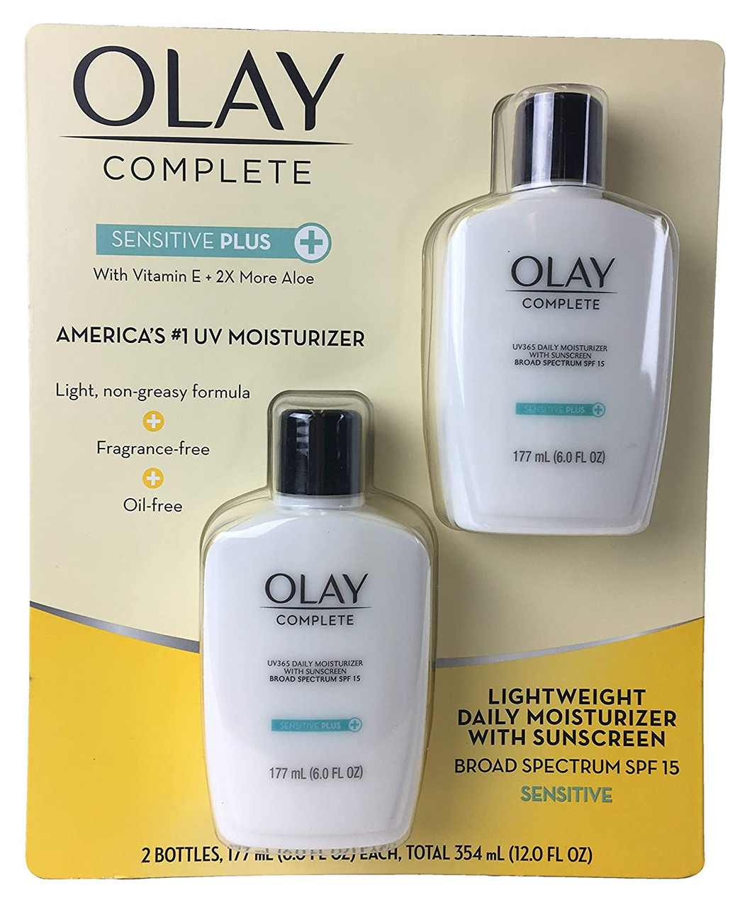 Olay Complete Sensitive Plus UV365 Daily Moisturizer Lotion 6 oz 2 Pack