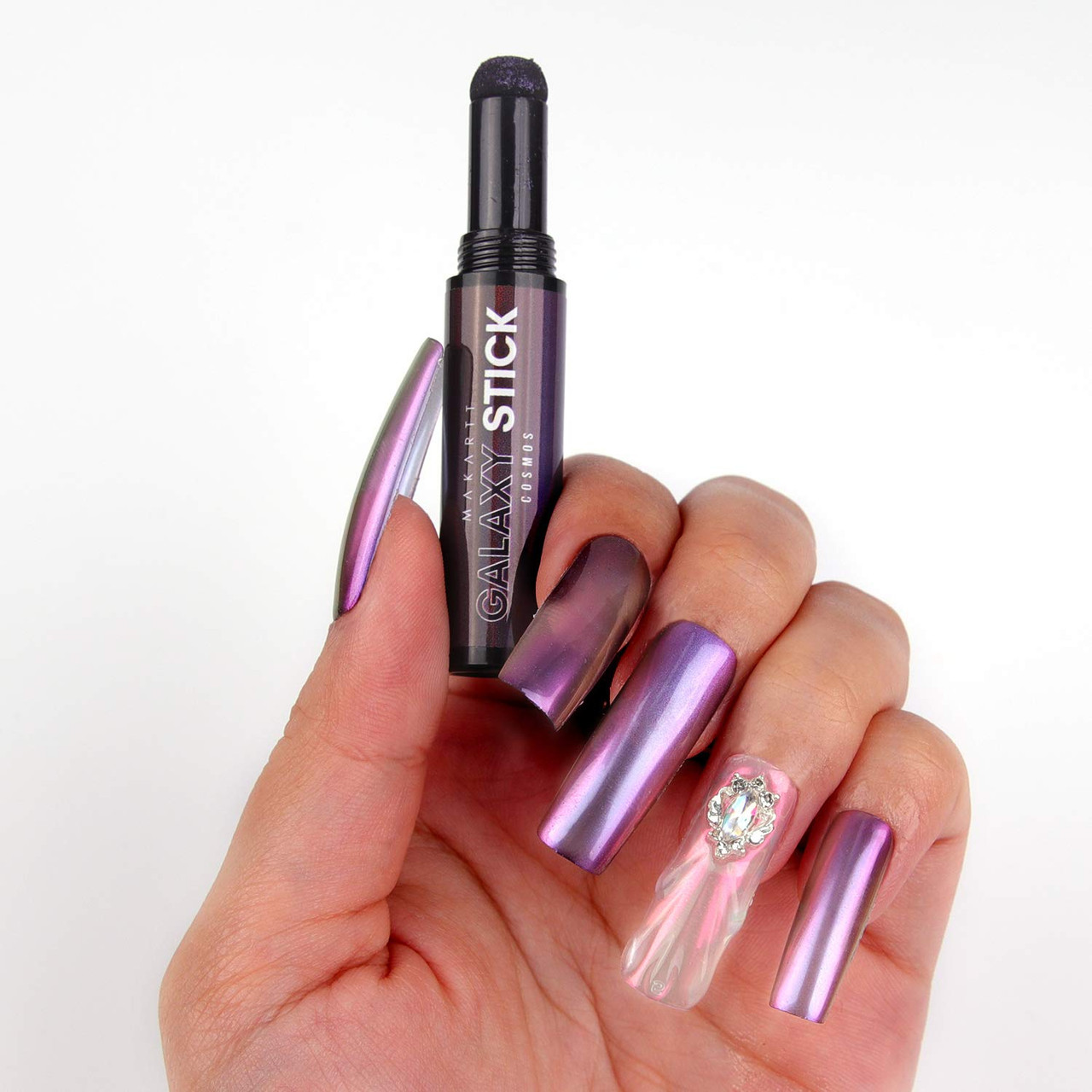 Makartt Galaxy Sticks Chrome Nail Powder Pen Holographic Nail Powder Air Cushion Pen Magic Nail Powder Nail Art DIY Gel Nail Decoration Pack