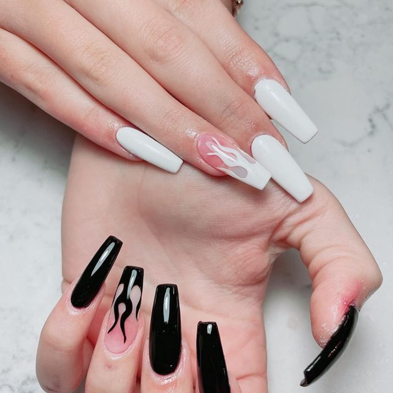 Easy Nail Art | Black and White Nail Designs without tools - YouTube