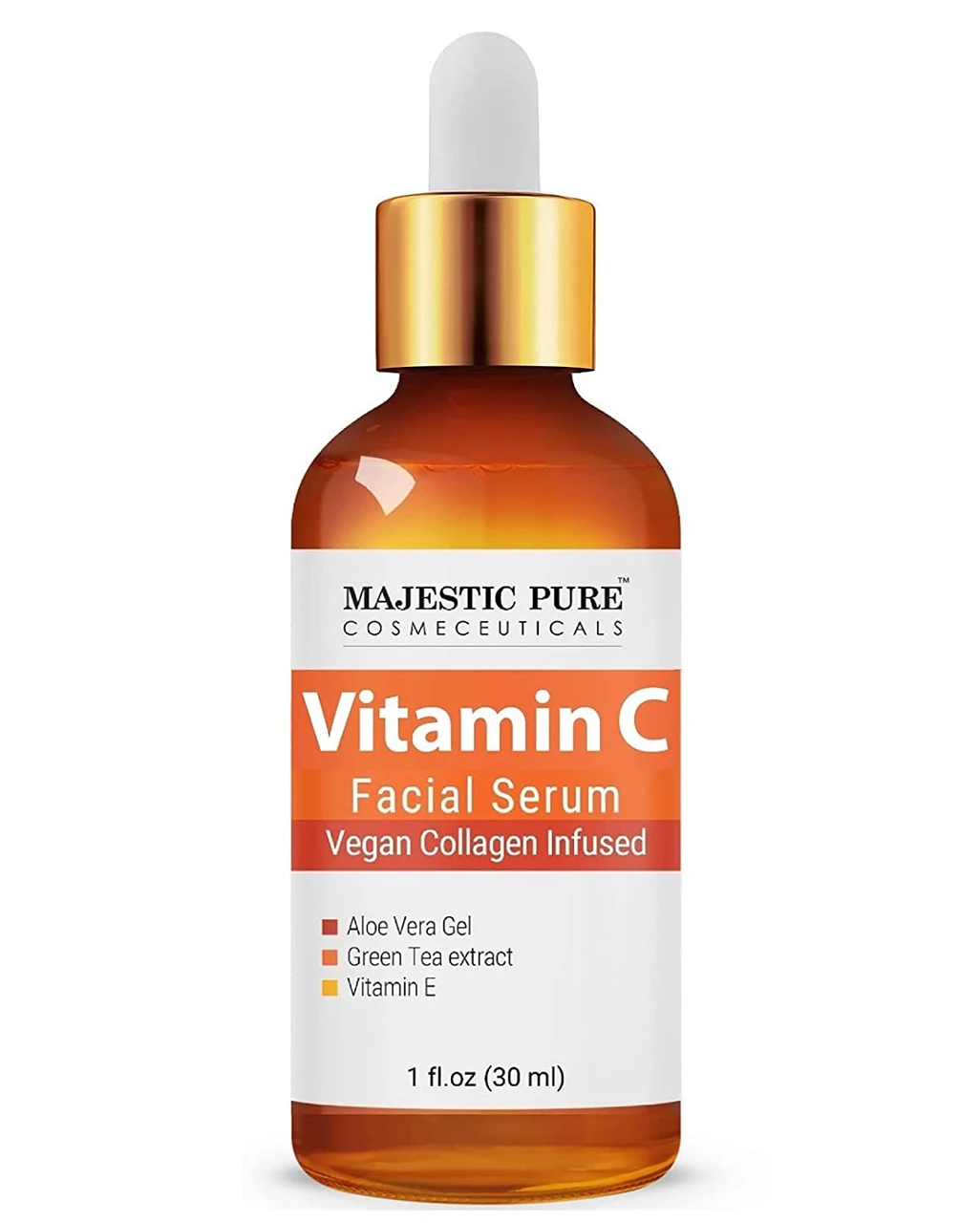 MAJESTIC PURE Vitamin C Serum for Face, Anti Aging Serum with Vegan  Collagen, Vitamin E, Aloe