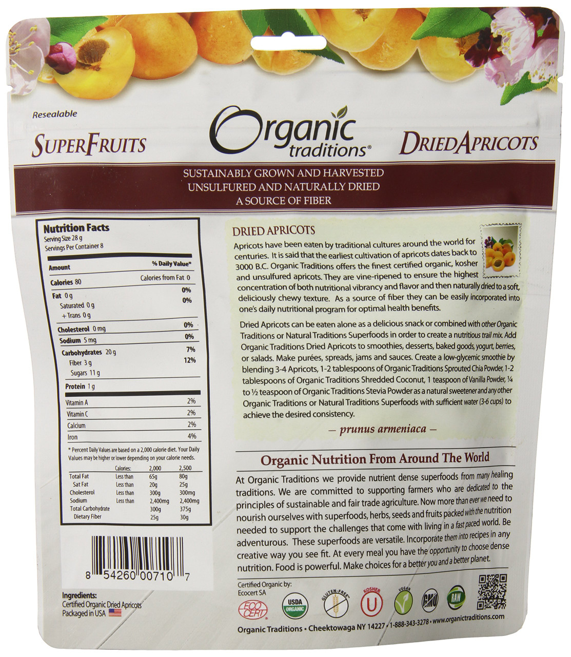 Dried　Organic　Traditions　g　Apricots　227
