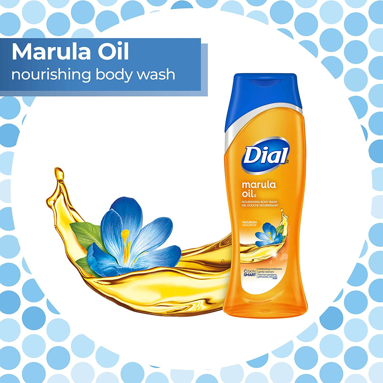 Dial Body Wash, Marula Oil, 21 fl oz (Pack of 4)