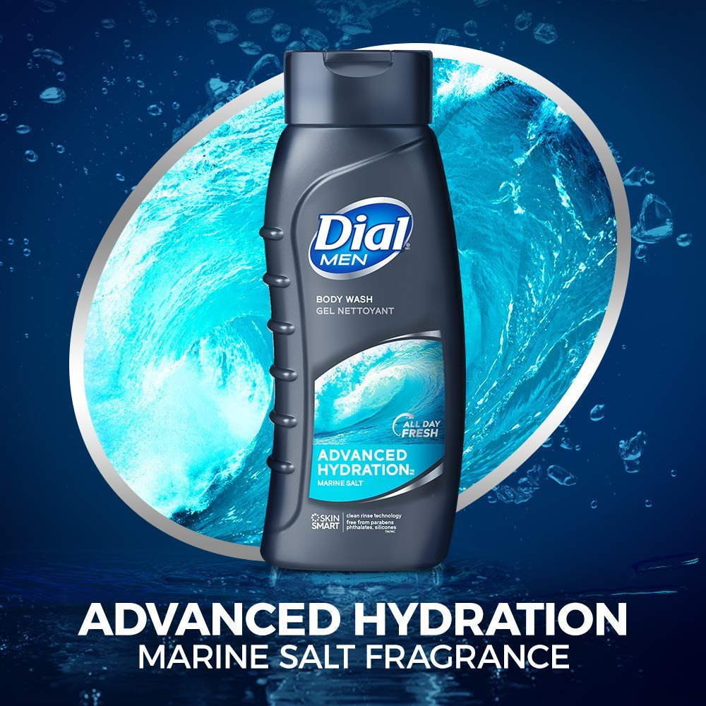 Dial Men Body Wash, Advance Hydration, 16 fl oz Count (Pack of 1)