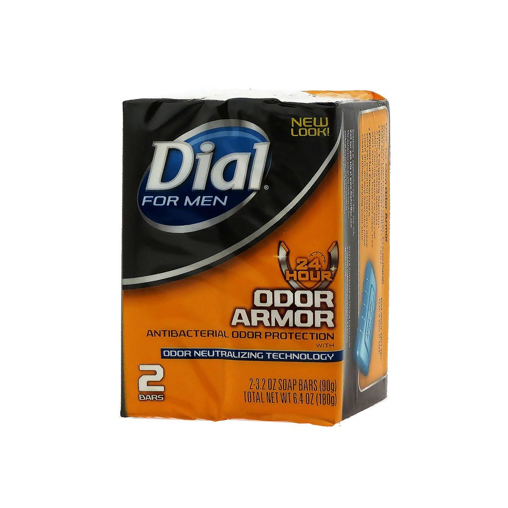 DIAL Bar Soap For Men ODOR ARMOR Antibacterial 2pk/90g