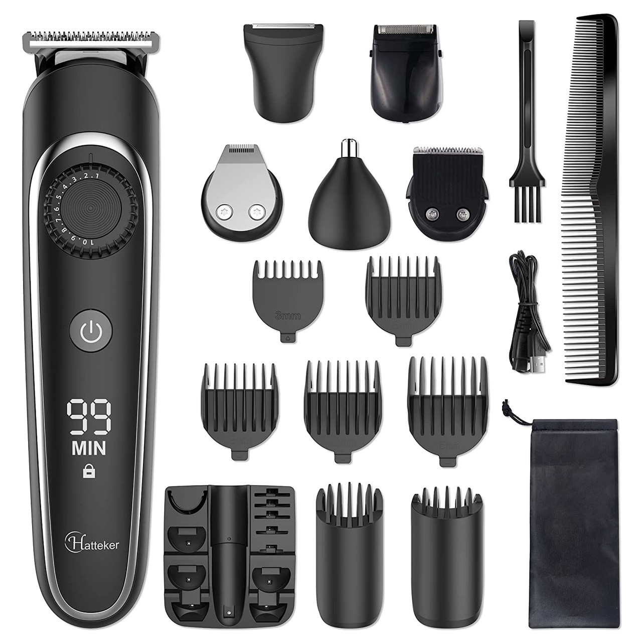 Hatteker Beard Trimmer Hair Clipper Hair Trimmer Grooming Kits