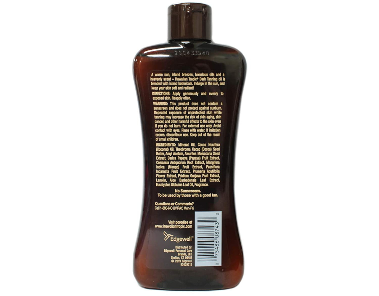 Hawaiian Tropic Dark Tanning Oil, SPF 0, 8 Fluid Ounce (Pack of 3)