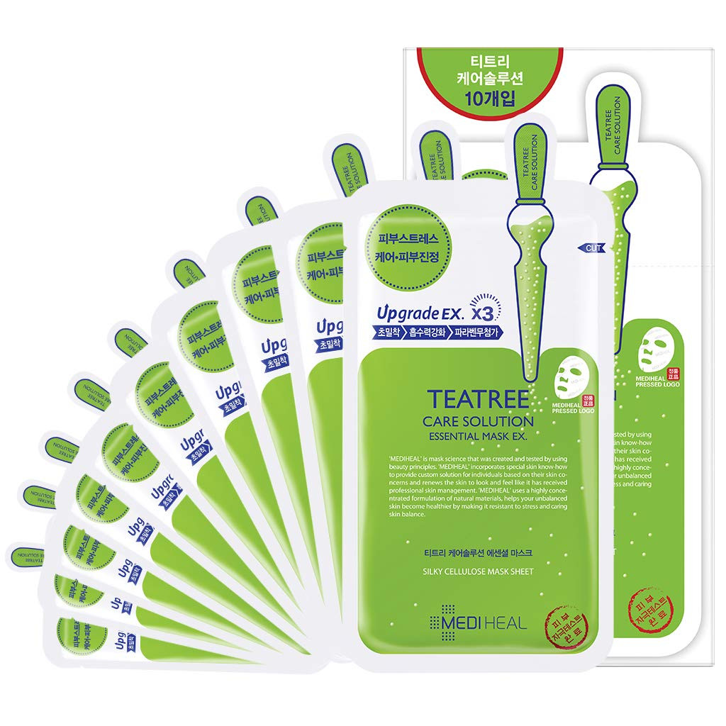 Mediheal Teatree Care Solution Essential Mask, Pack of 10 - Cotton