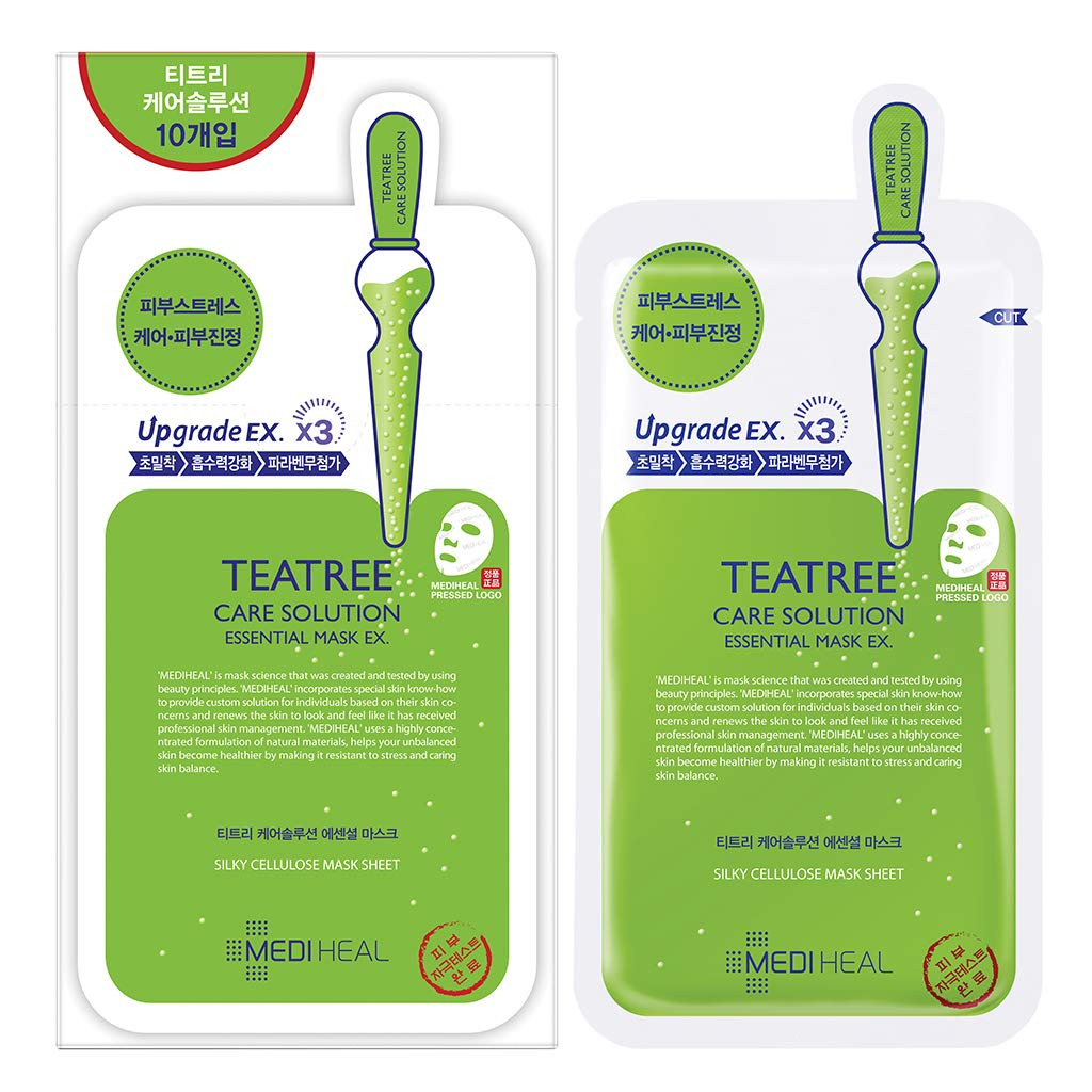 Mediheal Teatree Care Solution Essential Mask, Pack of 10 - Cotton