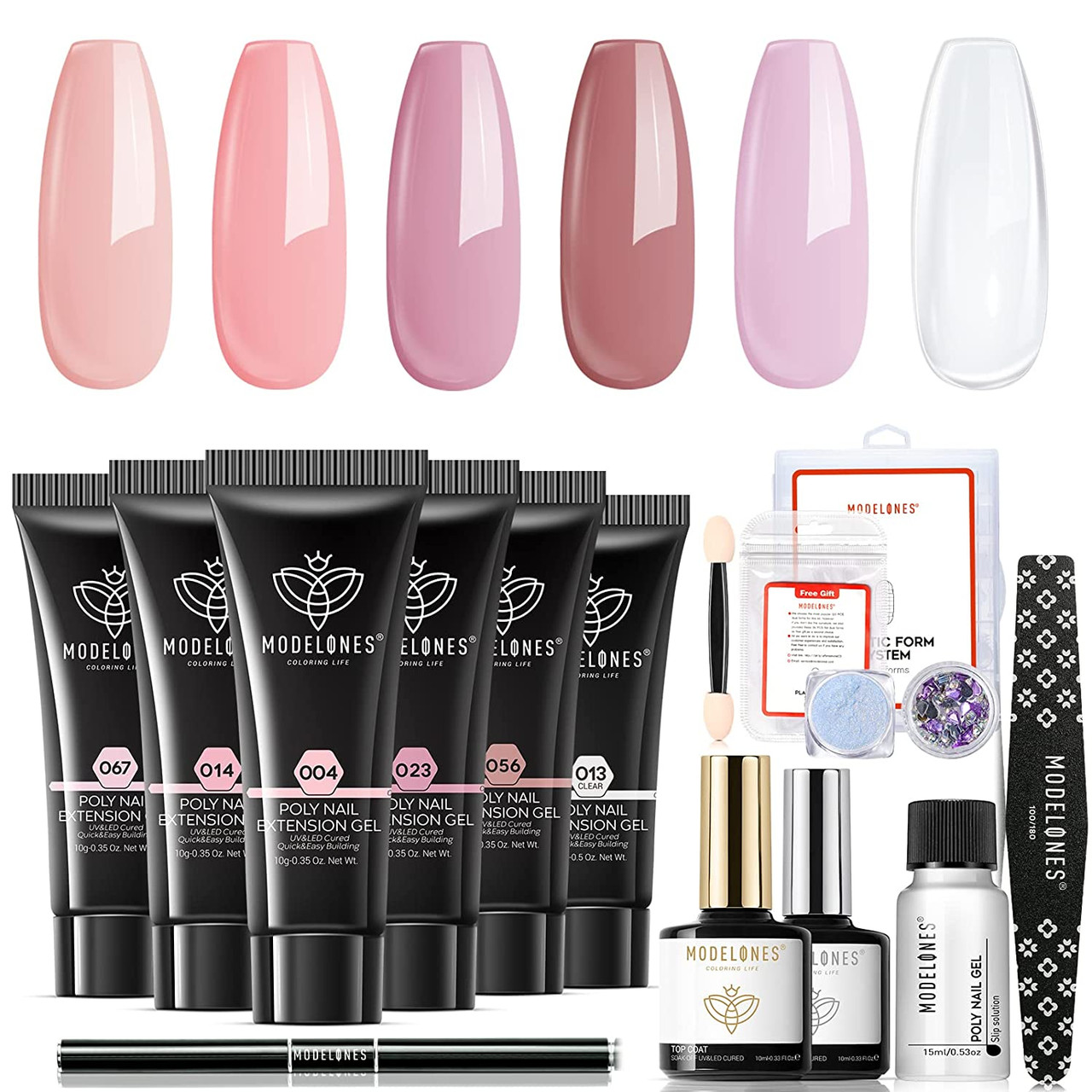 Poly Nail Gel Kit Upgrade 9 Colors Nude Pink Nail Extension Gel Kit Polygel  Nails, with Base & Top Coat, 11 in One Nail Kit Nail Manicure Starter Kit -  Walmart.com