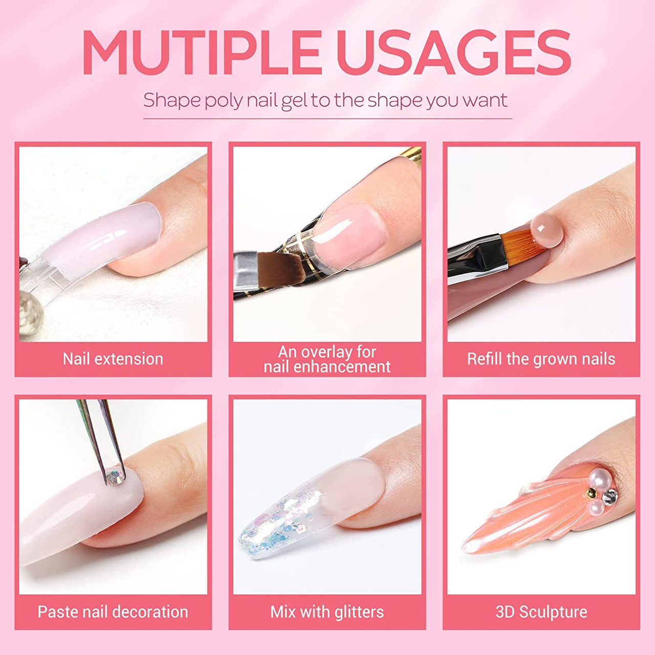 acrylic nail extension kit- pack of 14