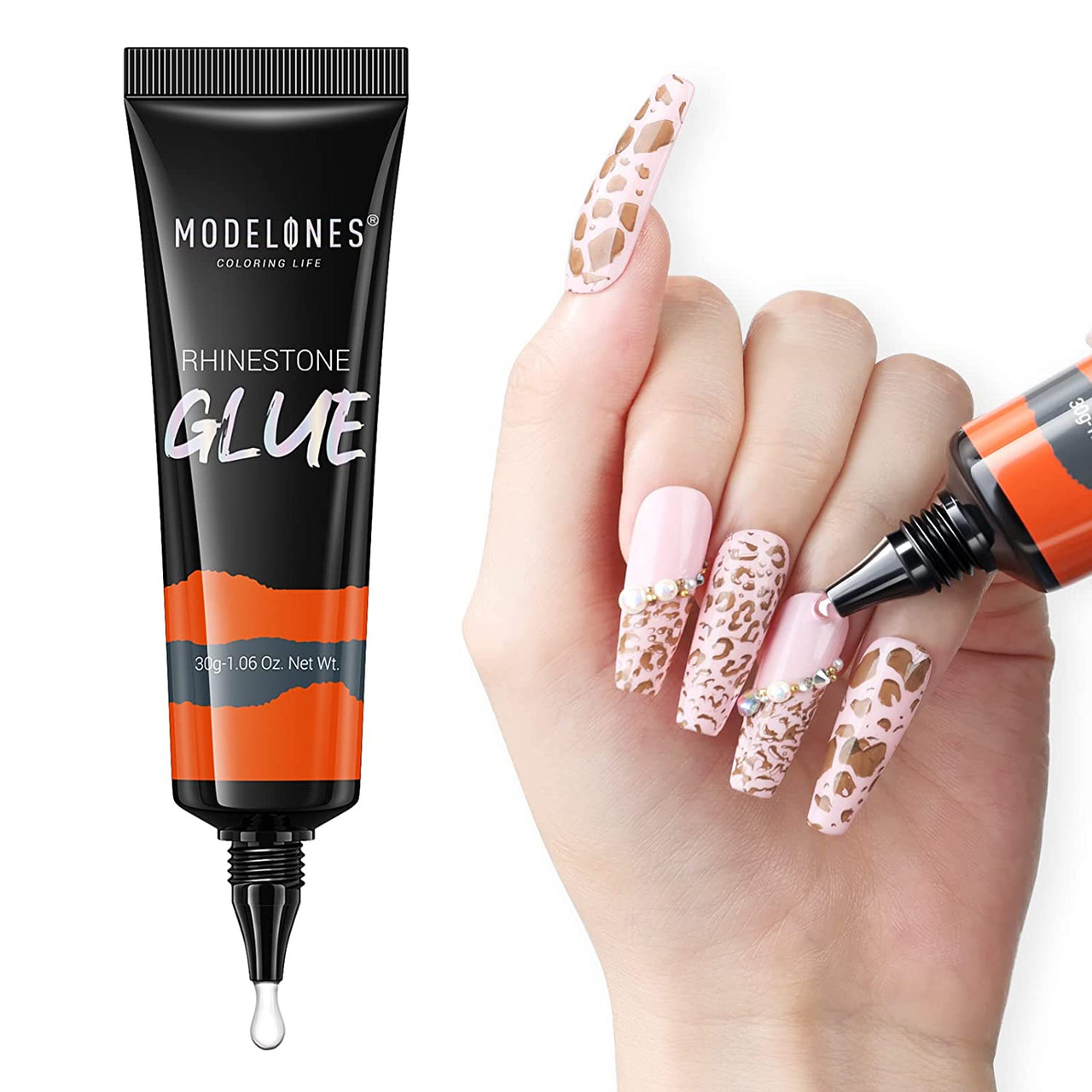 Modelones Rhinestone Glue Gel for Nails Gem Glue NO WIPE Nail Gel Glue for  Nails Charms