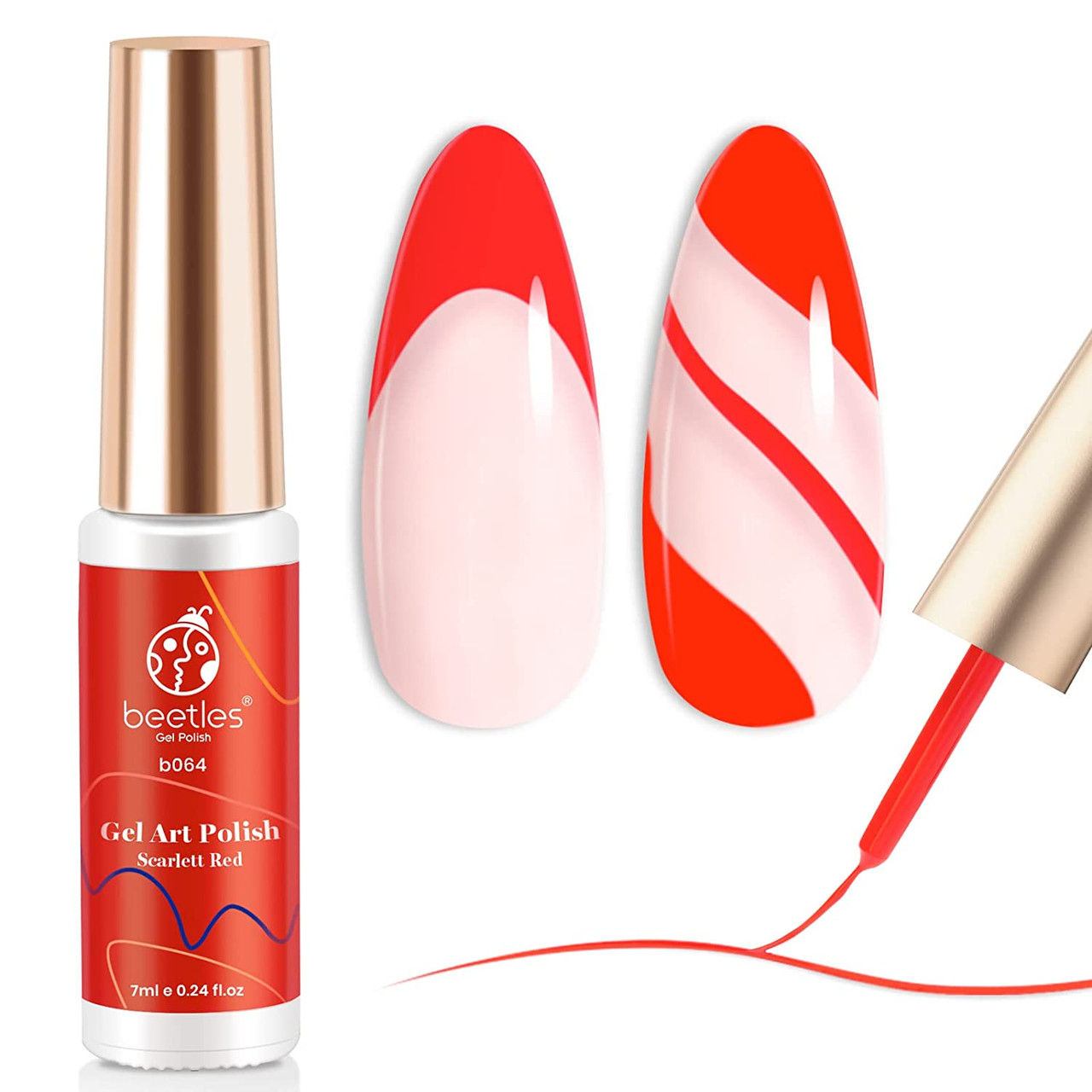 Festive Flourishes in Nail Art : Candy Cane + French Tip Red Nails