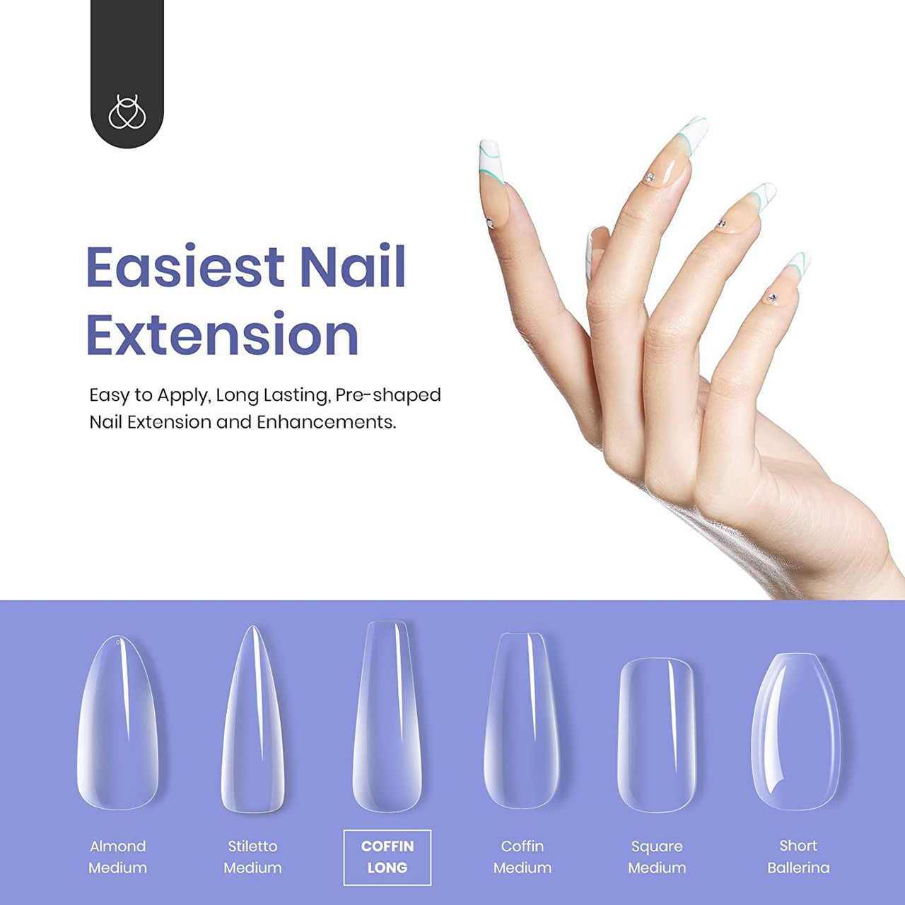 24 Pcs Chrome Matte Finish Long almond shape Artificial full cover Nail  Extension fake nails matte finish acrylic nails press on nails with nail  glue