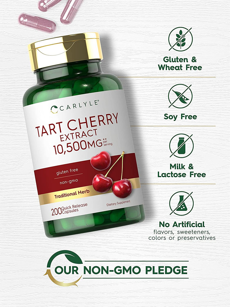 Carlyle Tart Cherry Capsules 10,500Mg 200 Pills Max Potency
