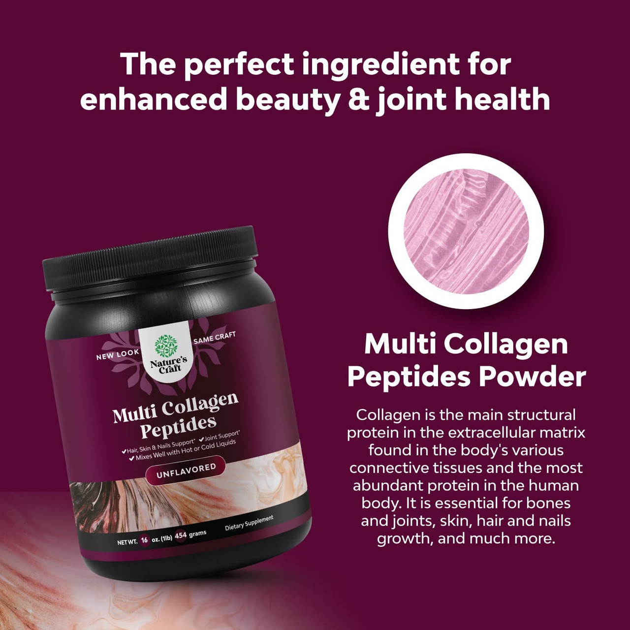 Multi Collagen Protein Powder for Women and Men - Keto Hydrolyzed Collagen  Peptides 45 Servings Hair Skin and Nails Vitamins - Unflavored Bovine  Collagen Type 1 and 3 for Bone and Joint Support