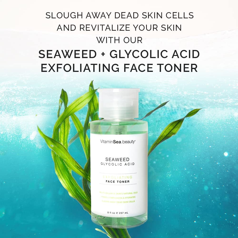 Vitamins and Sea Beauty, Exfoliating Face Toner with Glycolic Acid and