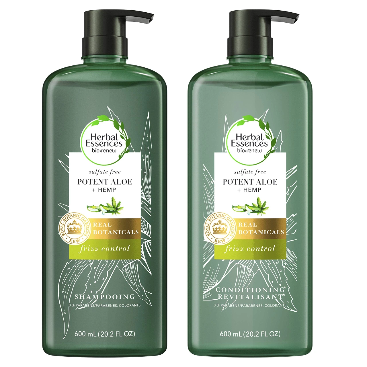 Herbal Essences, Sulfate Free Shampoo & Conditioner, Potent Aloe + Hemp,  Bio Renew, 20.2 Fl Oz