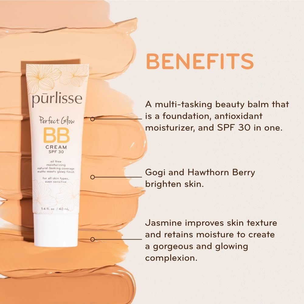 purlisse Perfect Glow BB Cream SPF 30 Clean CrueltyFree Medium
