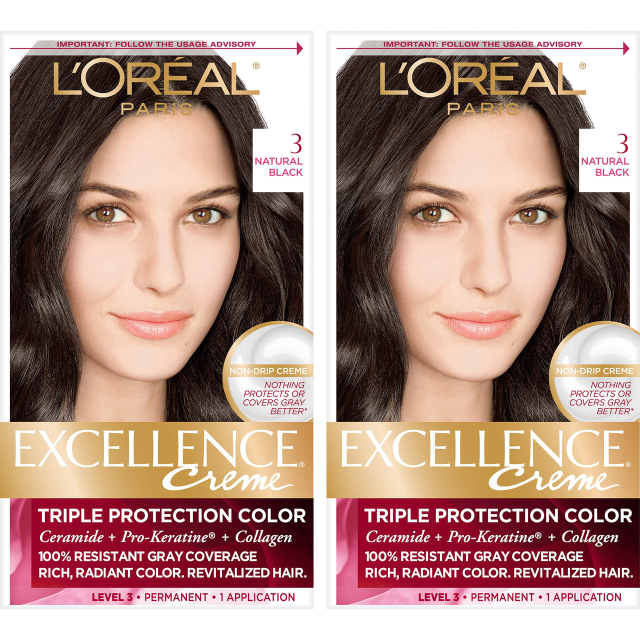 LOréal Paris Permanent Hair Colour Radiant AtHome Hair Colour with up to  100 Grey Coverage ProKeratin Up to 8 Weeks of Colour Excellence Crème  1 Black 72ml100g  Amazonin Beauty