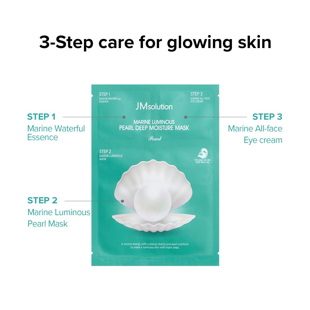 JMsolution MARINE LUMINOUS PEARL DEEP MOISTURE MASK Pearl(Pack of 10)