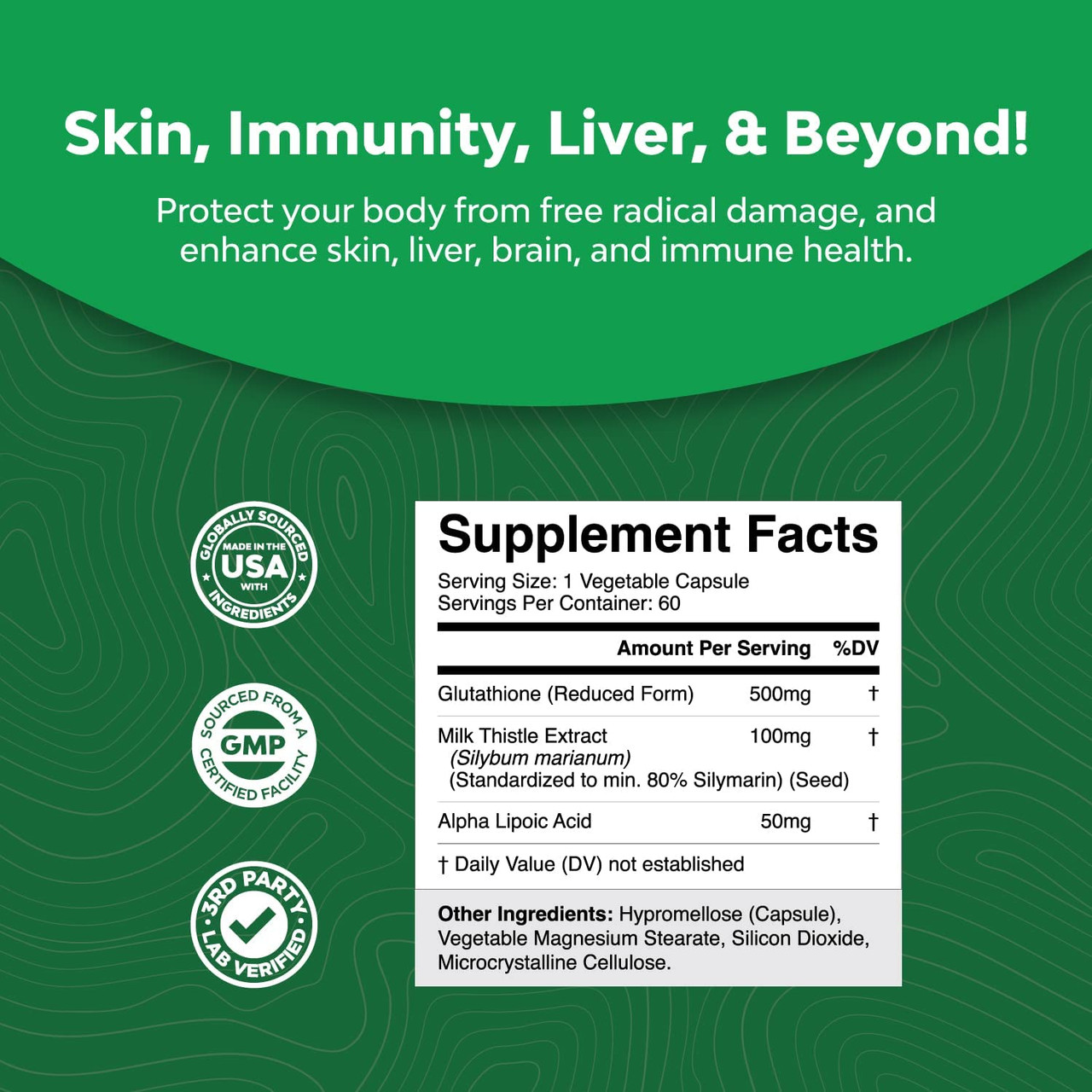 Glutathione Amino Acid Nutritional Supplement - Pure Glutathione Supplements for Liver Support - L Glutathione Pills with Glutamic Glutathione Amino Acid Nutritional Supplement - Pure Glutathione Supplements for Liver Support - L Glutathione Pills with Glutamic