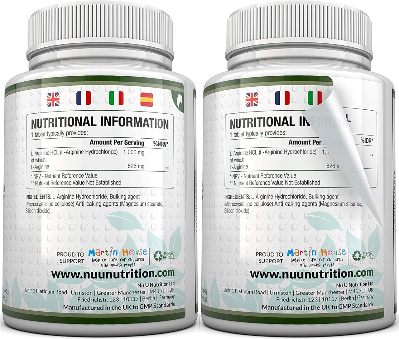  Nutricost L-Arginine 1000mg, Amino Acid Tablets (300 Tablets) :  Health & Household