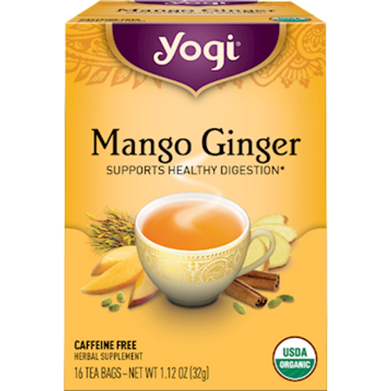 Yogi Tea Ginger, Caffeine-Free Organic Herbal Tea Bags, 16 Count -  Walmart.com