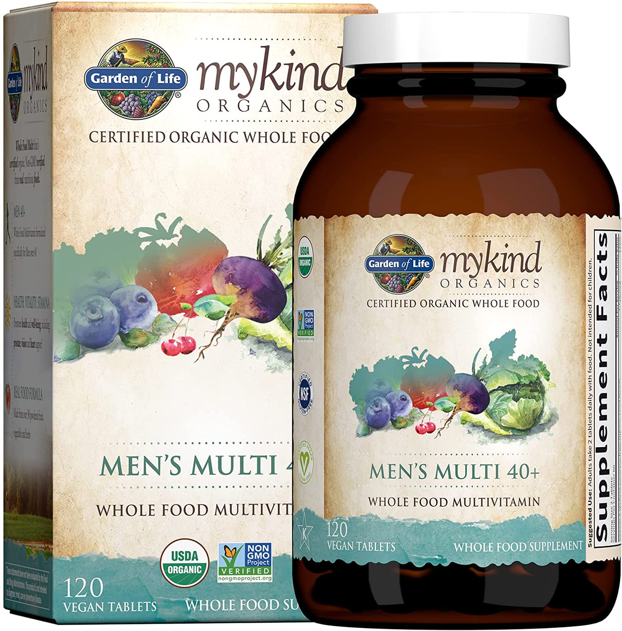 Garden of Life mykind Organics Whole Food Multivitamin for Men 40+ - Main Image