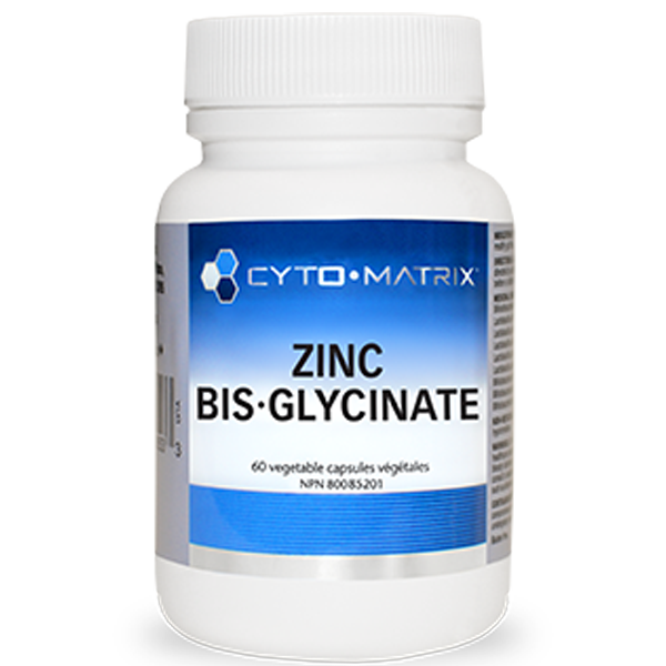 CytoMatrix Zinc BisGlycinate 25mg Full Chelate 60 VCaps